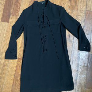 Theory Black Jullitah Admiral Crepe Shirtdress